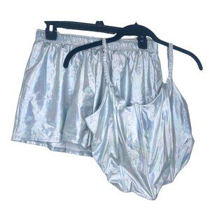 Holographic Short Set - Silver